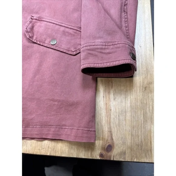 NWT Lucky Brand Jacket Women's XS Maroon Red Hooded Utility Military Stretch - Picture 11 of 16